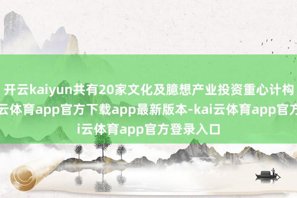 开云kaiyun共有20家文化及臆想产业投资重心计构上榜-kai云体育app官方下载app最新版本-kai云体育app官方登录入口