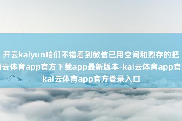 开云kaiyun咱们不错看到微信已用空间和煦存的把稳情况-kai云体育app官方下载app最新版本-kai云体育app官方登录入口