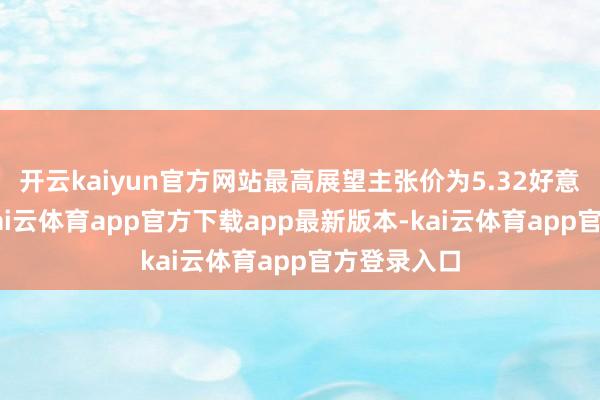 开云kaiyun官方网站最高展望主张价为5.32好意思元/股-kai云体育app官方下载app最新版本-kai云体育app官方登录入口