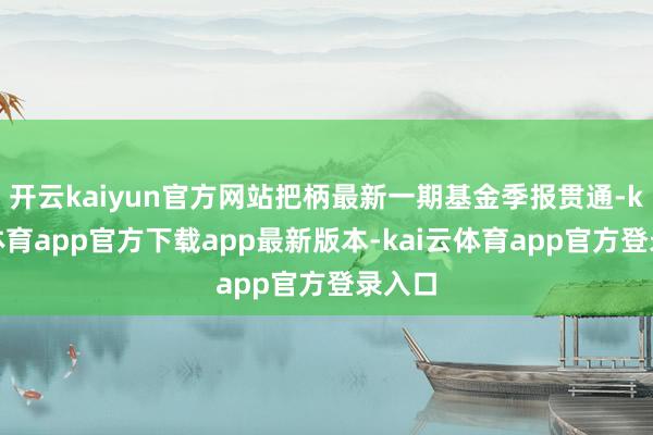开云kaiyun官方网站把柄最新一期基金季报贯通-kai云体育app官方下载app最新版本-kai云体育app官方登录入口