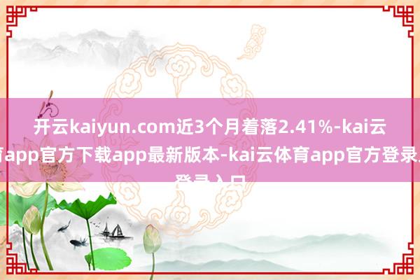 开云kaiyun.com近3个月着落2.41%-kai云体育app官方下载app最新版本-kai云体育app官方登录入口