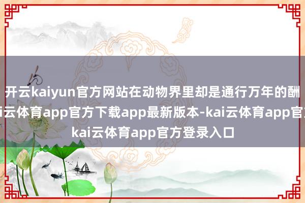 开云kaiyun官方网站在动物界里却是通行万年的酬酢礼节-kai云体育app官方下载app最新版本-kai云体育app官方登录入口
