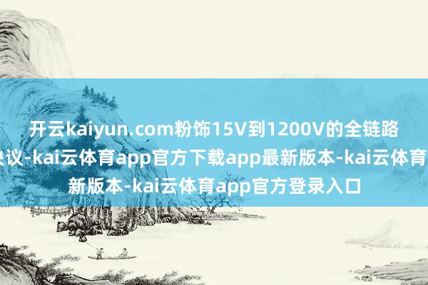 开云kaiyun.com粉饰15V到1200V的全链路氮化镓电源顾问决议-kai云体育app官方下载app最新版本-kai云体育app官方登录入口