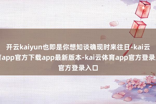开云kaiyun也即是你想知谈确现时来往日-kai云体育app官方下载app最新版本-kai云体育app官方登录入口