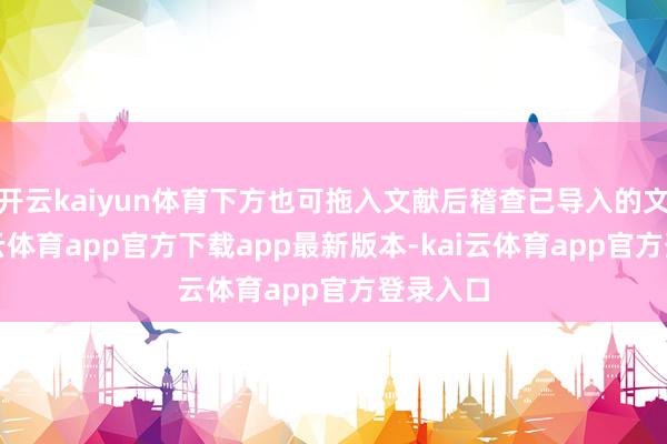 开云kaiyun体育下方也可拖入文献后稽查已导入的文献-kai云体育app官方下载app最新版本-kai云体育app官方登录入口